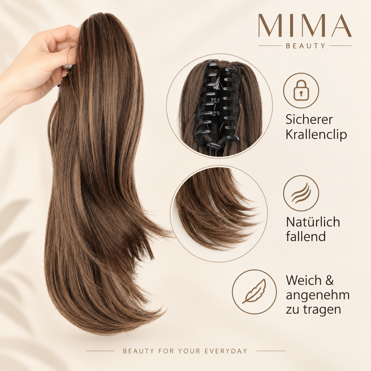 Claw Ponytail 45 cm – Gewellte Clip-in Pferdeschwanz-Extension