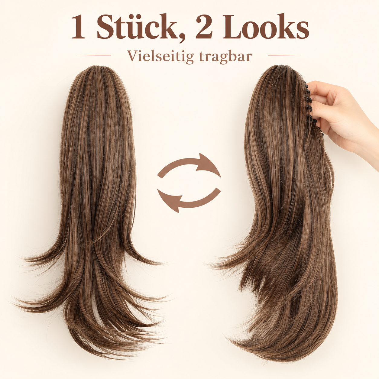 Claw Ponytail 45 cm – Gewellte Clip-in Pferdeschwanz-Extension