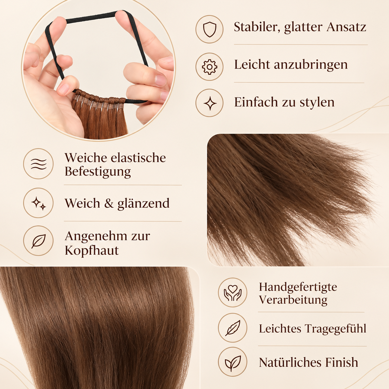 Sleek Ponytail Extension – Glatte Pferdeschwanz-Haarverlängerung